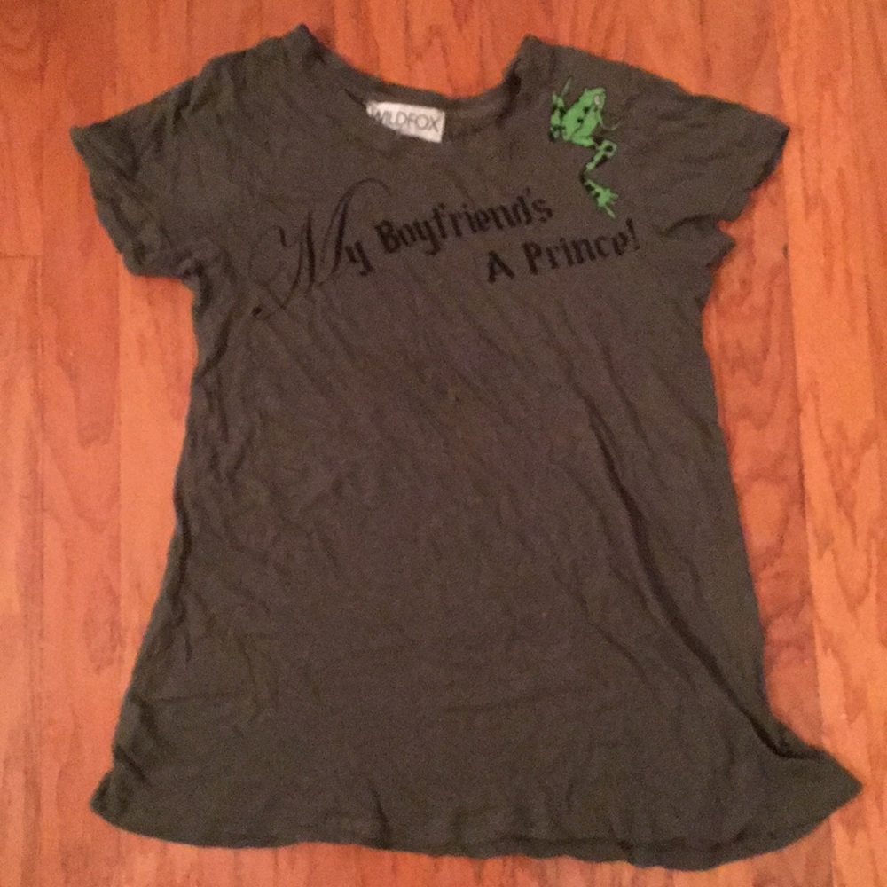 Wildfox My Boyfriend’s a Prince Tee Olive Green S